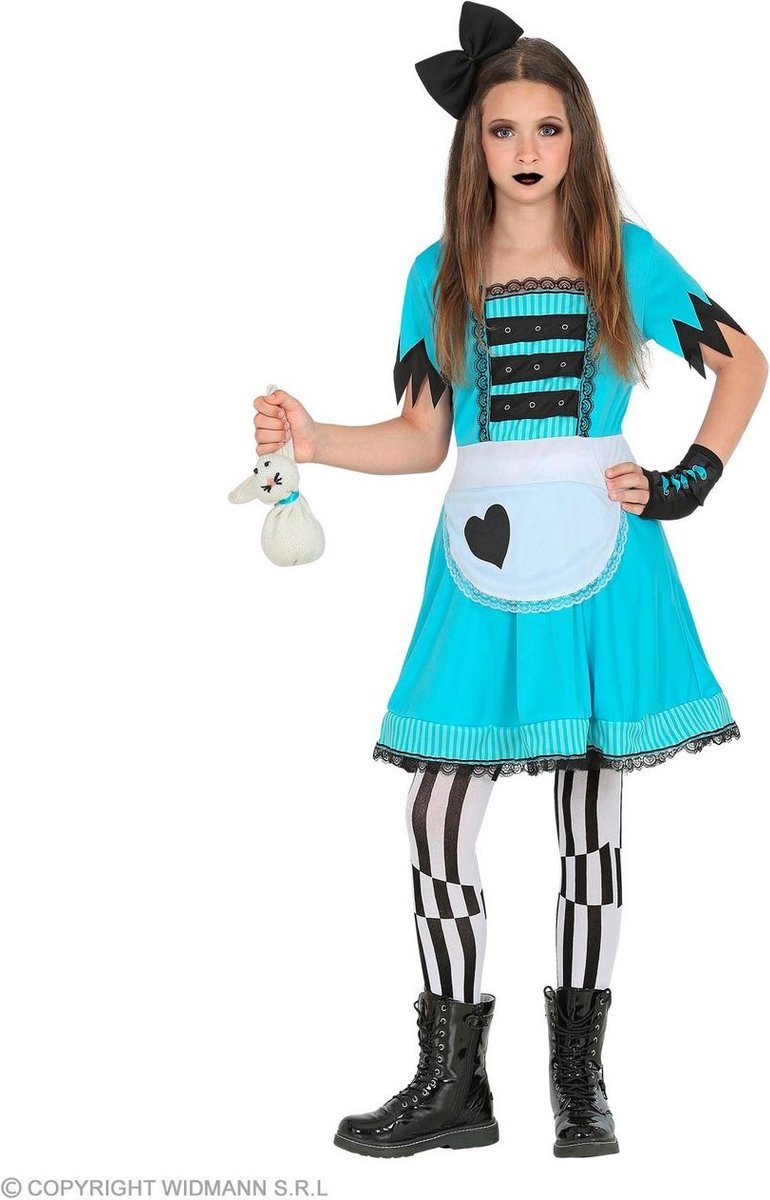 Alice In Wonderland Kostuum | Bewonderde Alice In Wonderland | Meisje | Maat 158 | Halloween | Verkleedkleding